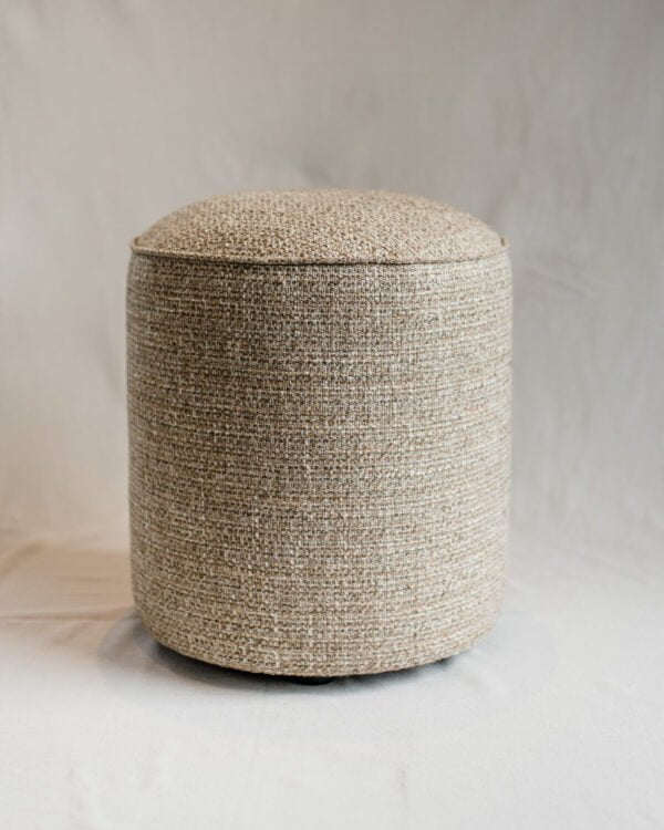 Poef beige/bruin structuur