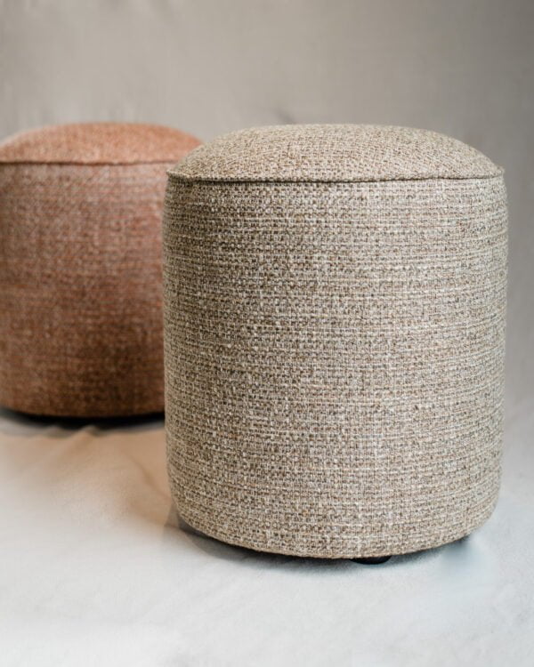 Poef beige/bruin structuur