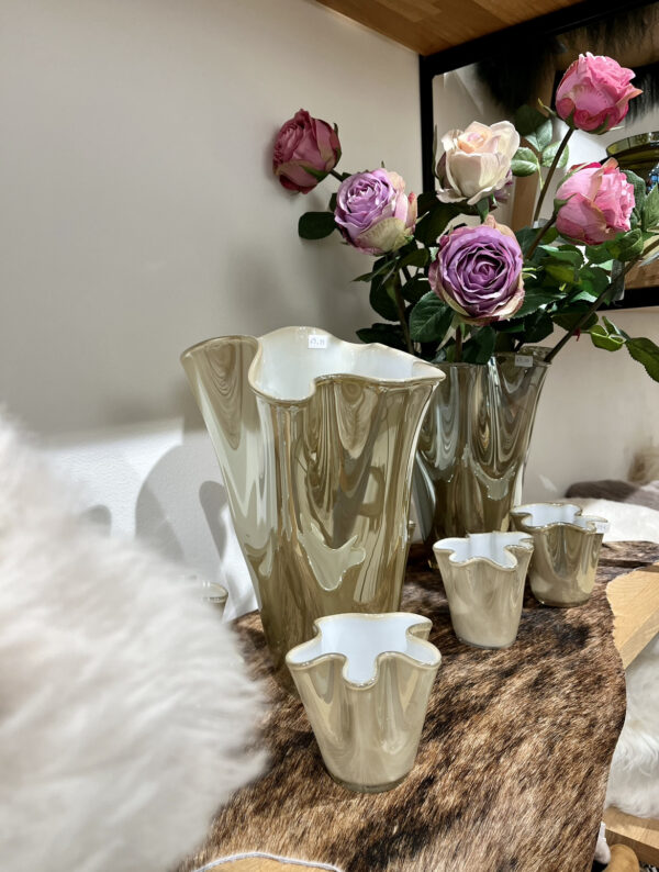 theelichthouders wave beige luster