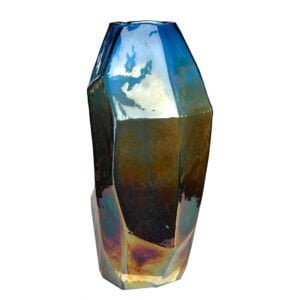 Vaas graphic luster blauw - medium