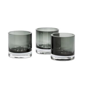 Theelichthouder smoke polished border