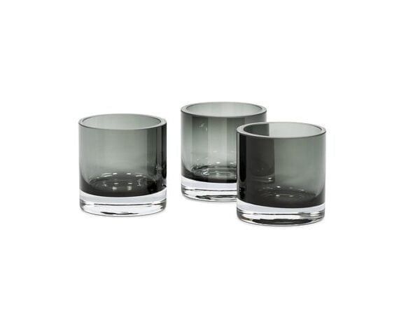 Theelichthouder smoke polished border