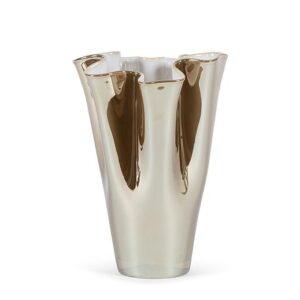 Vase wave beige luster