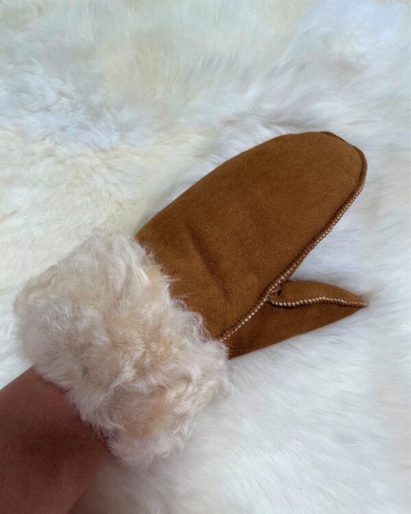 Handschoenen in zachte schapenvacht - Camel