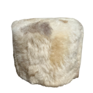 Poef uit Engelse schapenvacht - diameter 50