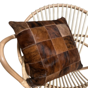 Kussen patchwork koehuid - bruin - 50x50