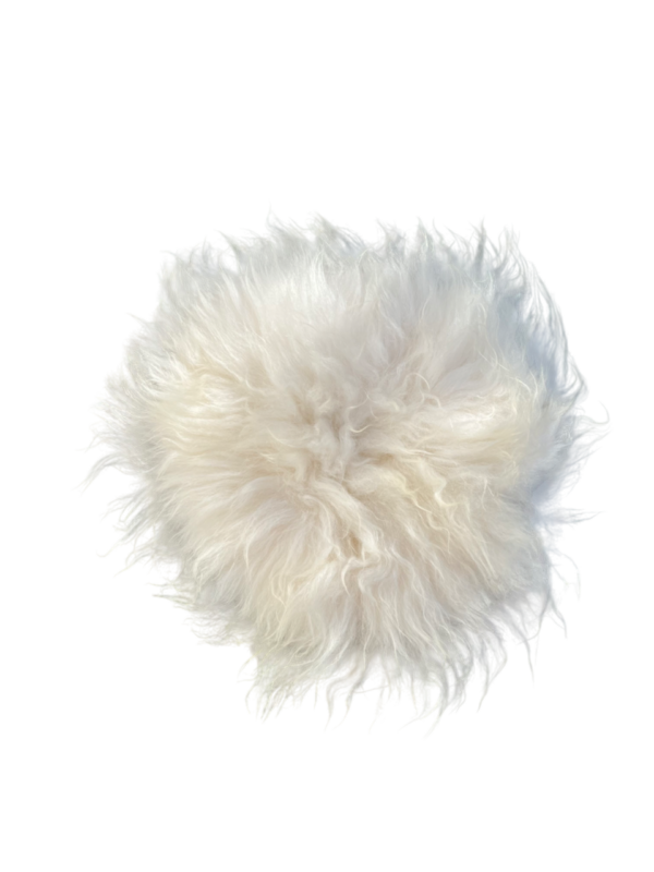 Stoelpad - wit rond - langharig