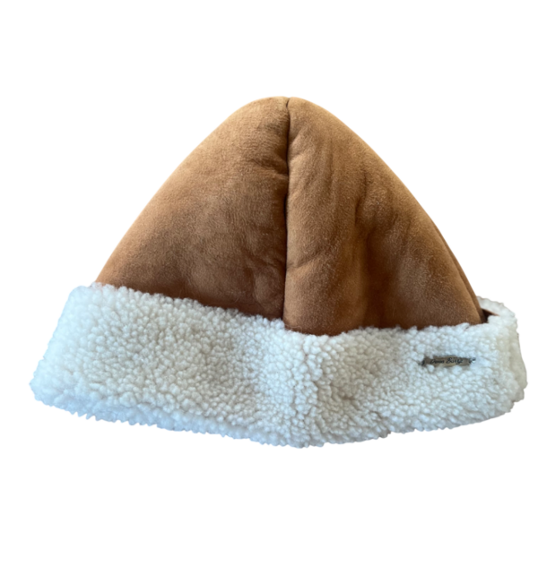 Muts - schapenvacht - Owen barry - camel/wit