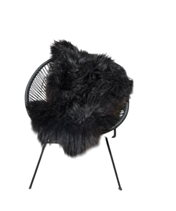 IJslandse schapenvacht - naturel zwart - langharig