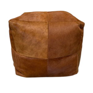 Poef koehuid bruin - 50x50