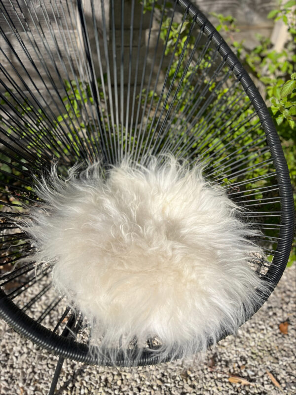 Stoelpad - wit rond - langharig