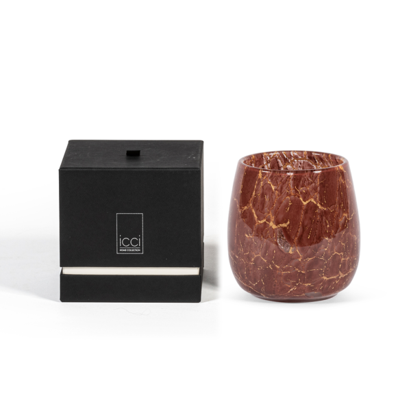 Geurkaars ICCI - burgundy red/gold