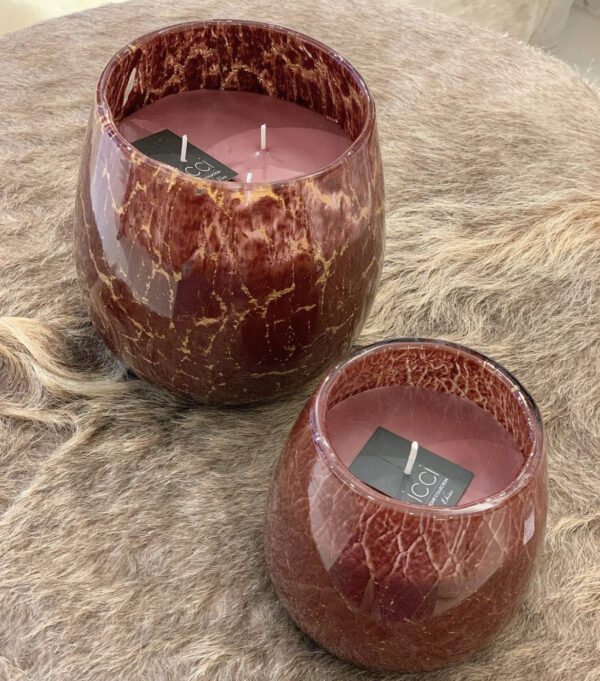 Geurkaars ICCI - burgundy red/gold