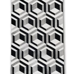 Patchwork koehuid- CUBES zwart/wit