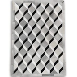 Patchwork koehuid- 3D grey