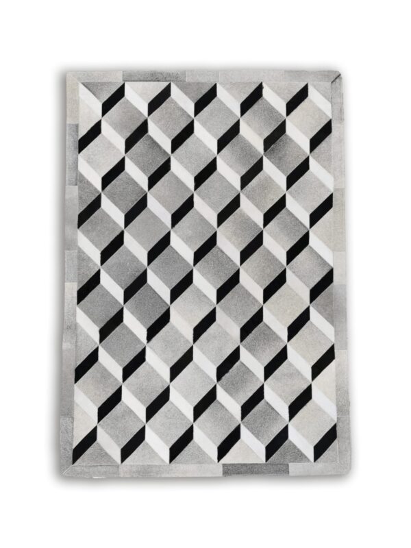 Patchwork koehuid- 3D grey