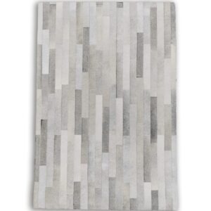Patchwork koehuid- STRIPES grey