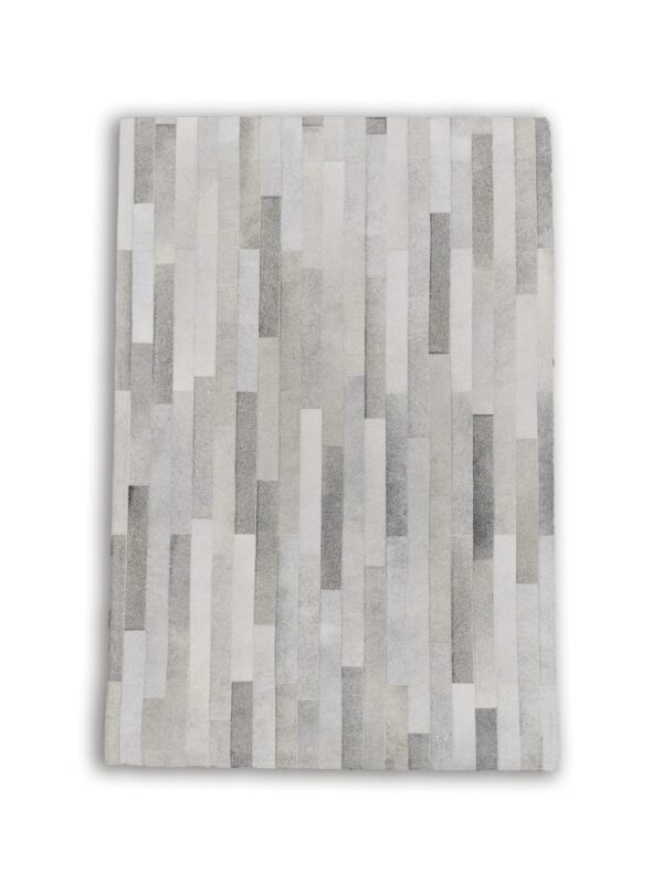 Patchwork koehuid- STRIPES grey