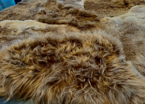 Handgenaaid patchwork tapijt - Camel- 3 lengtes