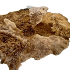 Handgenaaid patchwork tapijt - Camel- 3 lengtes