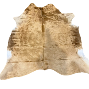 Koehuid Small - Brown/Gold - 170x170cm