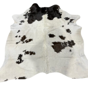 Koehuid dark brown/white - 180x170cm