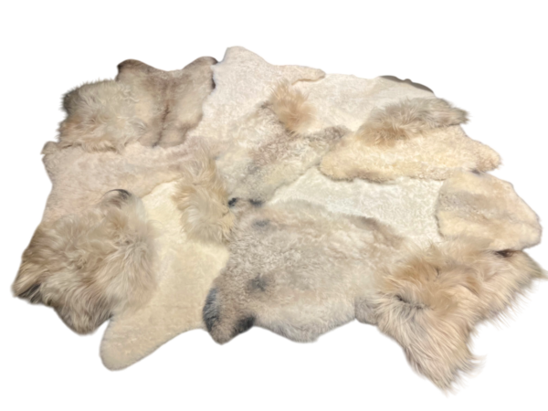 Handgenaaid patchwork tapijt -Mélange/White- 3 lengtes - 220x180cm