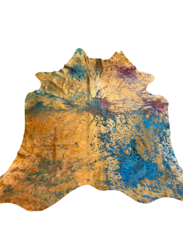 Geverfde koehuid - graffiti - Orange