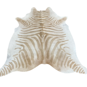Koehuid met ZEBRA print beige