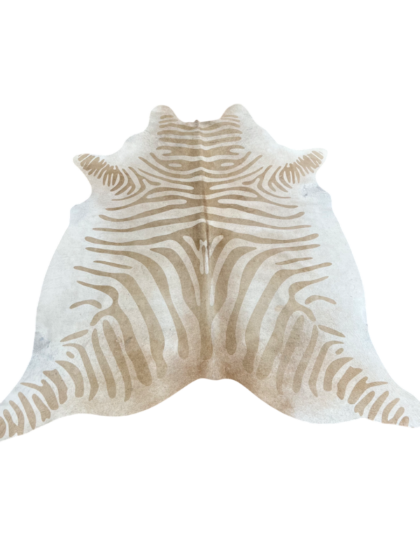 Koehuid met ZEBRA print beige