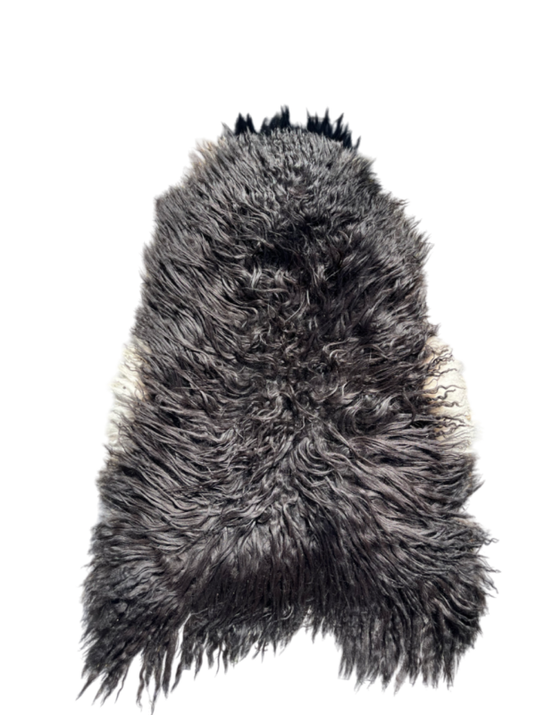 IJslandse schapenvacht - naturel zwart /wit - langharig