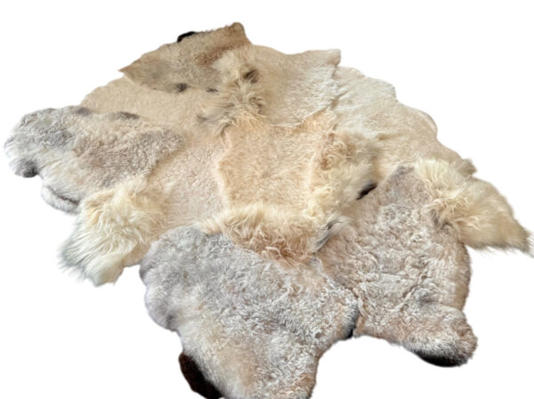 Handgenaaid patchwork tapijt -Off white/mélange- 3 lengtes - 230x180cm