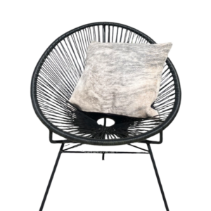 Kussen koehuid - grijs gevlamd - 50x50