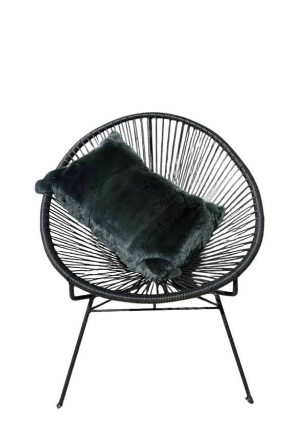 Kussen Konijnenvel-  gekleurd donkergroen - 40x60