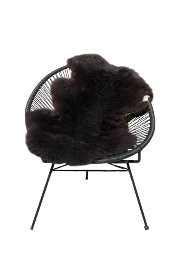 Engelse schapenvacht - naturel bruin / zwart