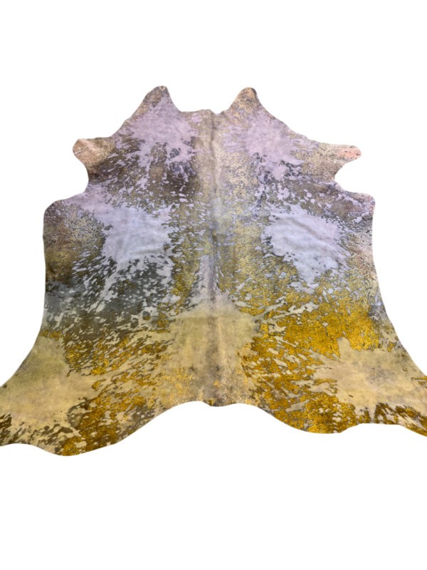 Geverfde koehuid - graffiti - Lila