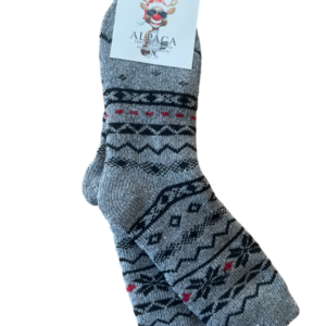 Alpaca kousen - grijs met motief