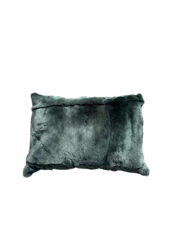 Kussen Konijnenvel-  gekleurd donkergroen - 40x60