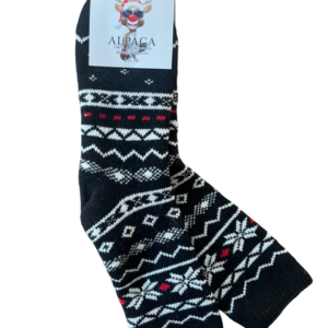 Alpaca kousen - zwart met motief