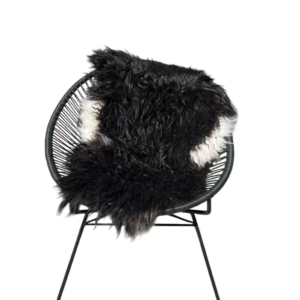 IJslandse schapenvacht - naturel zwart /wit - langharig