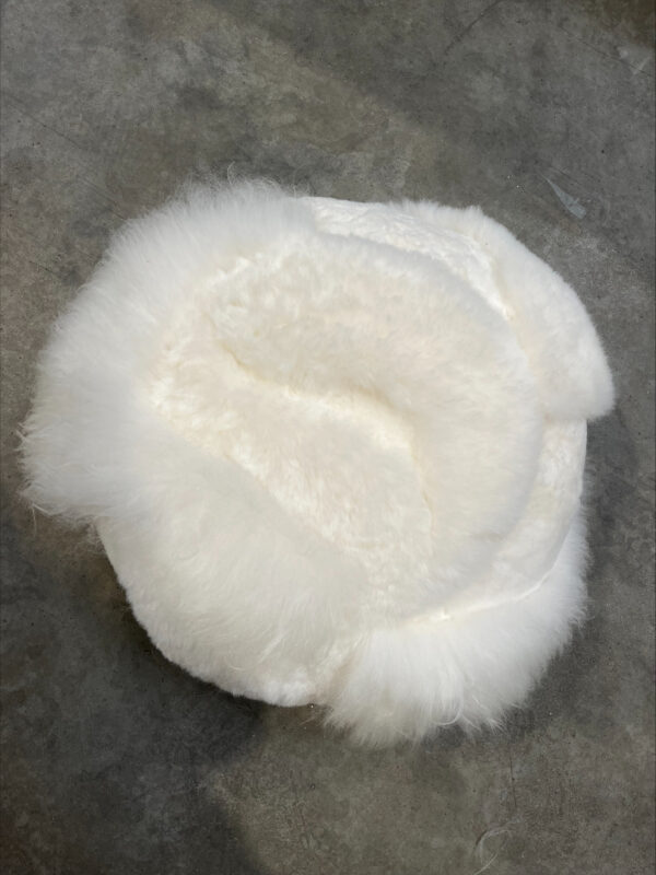 Patchwork vloerpoef - naturel wit