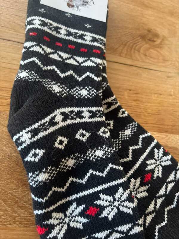 Alpaca kousen - zwart met motief