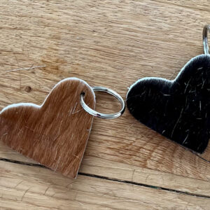 Sleutelhanger uit koehuid - hart