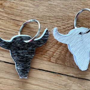Sleutelhanger uit koehuid - stierenkop