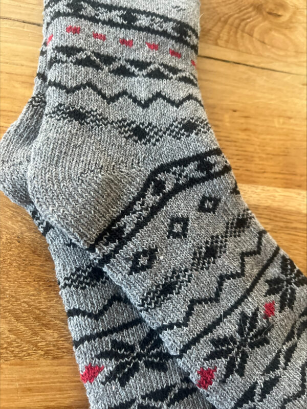 Alpaca kousen - grijs met motief