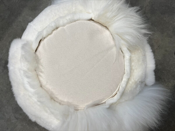 Patchwork vloerpoef - naturel wit