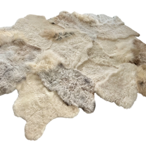 Handgenaaid patchwork tapijt -Off white/mélange- 3 lengtes - 270x190cm