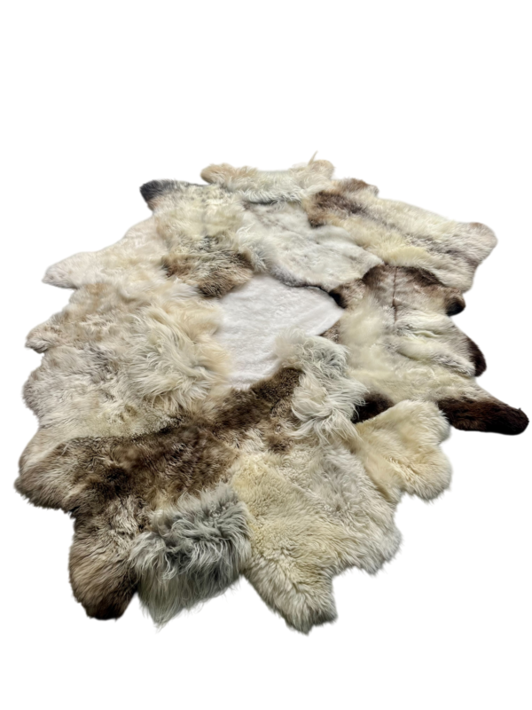 Handgenaaid patchwork tapijt - Naturel MIX - 3 lengtes- 230x170cm