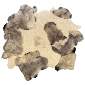 UNIEK STUK- Handgenaaid patchwork tapijt - melange/white - 3 lengtes- 240x200cm