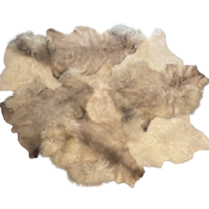 Handgenaaid patchwork tapijt - Soft beige/white - 3 lengtes- 230x180cm